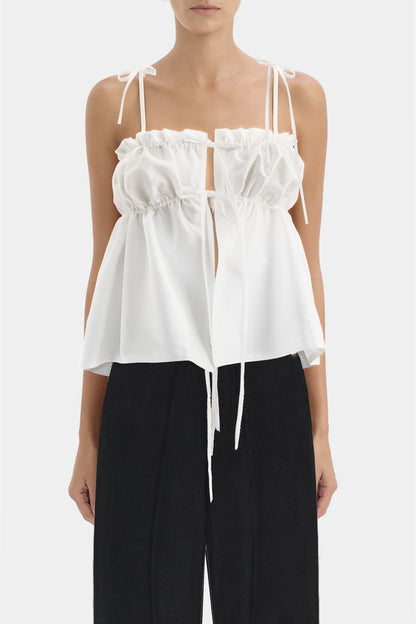 The White Ruffle Top