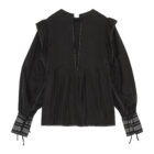 Kristine Eline bluse - Black Panel Blouse sort