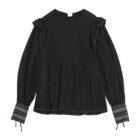 Kristine Eline bluse - Black Panel Blouse sort